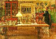 Carl Larsson till en liten vira France oil painting artist
